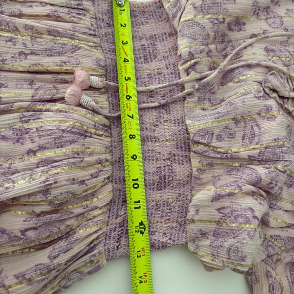 Hemant and Nandita Sequin Paisley Print Purple Mini Dress Size L - Picture 15 of 17